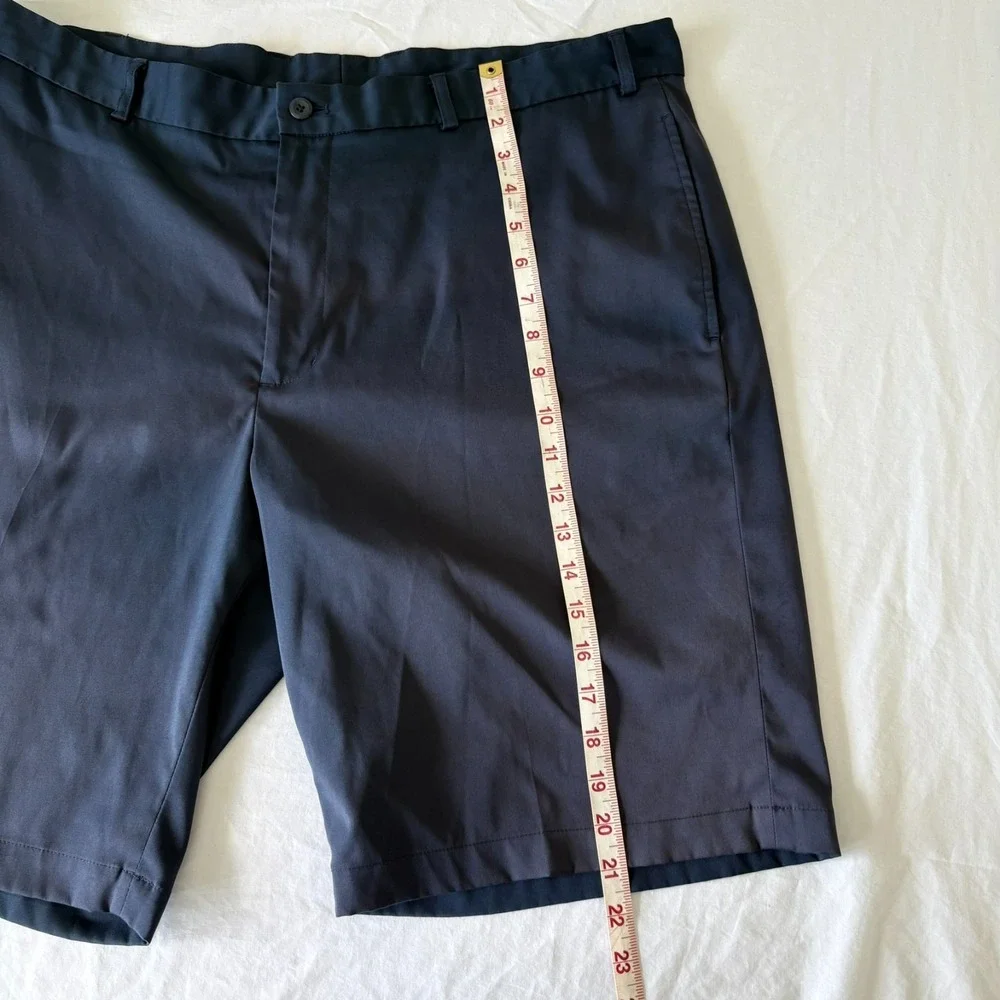 Slazenger Mens Navy Blue Flat Front Regular Fit Performance Golf Shorts Size 40